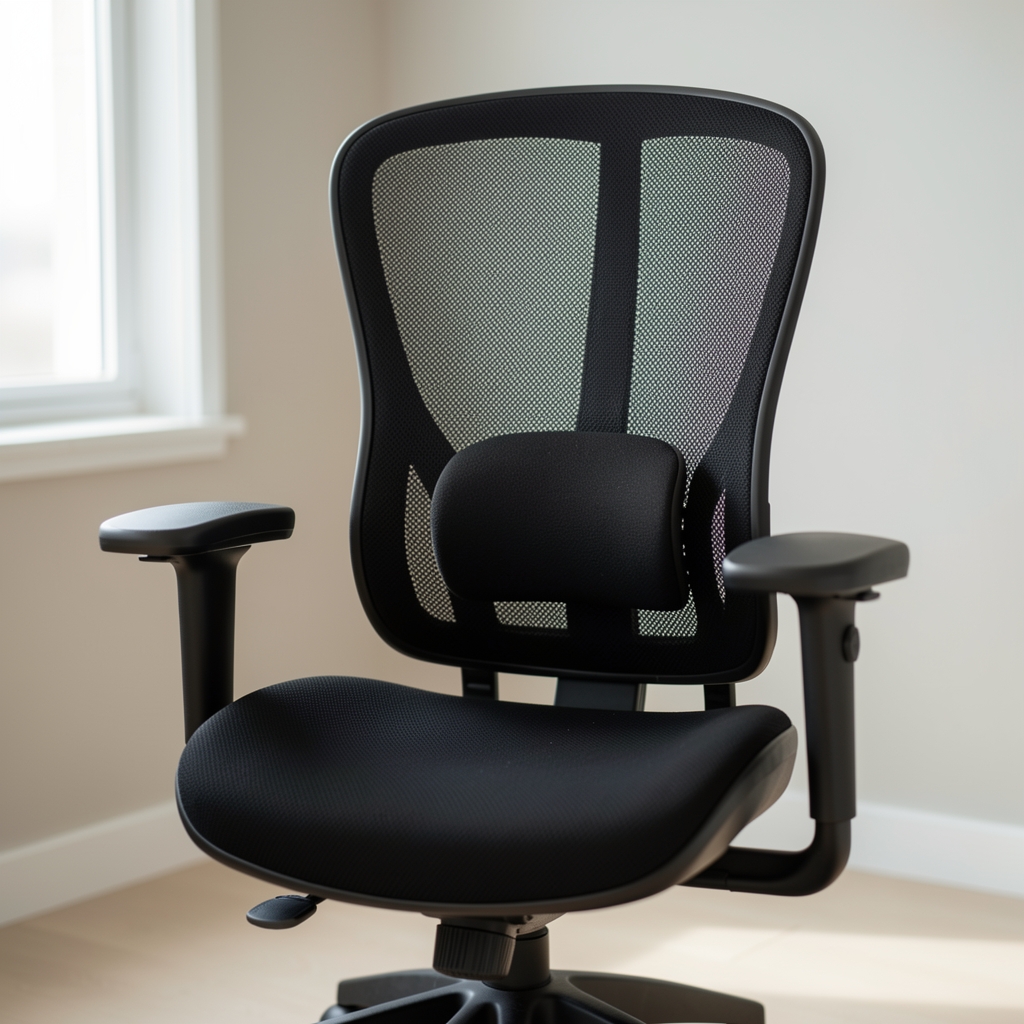 Silla ergonómica ErgoMesh Pro 5000 con malla transpirable negra y soporte lumbar ajustable